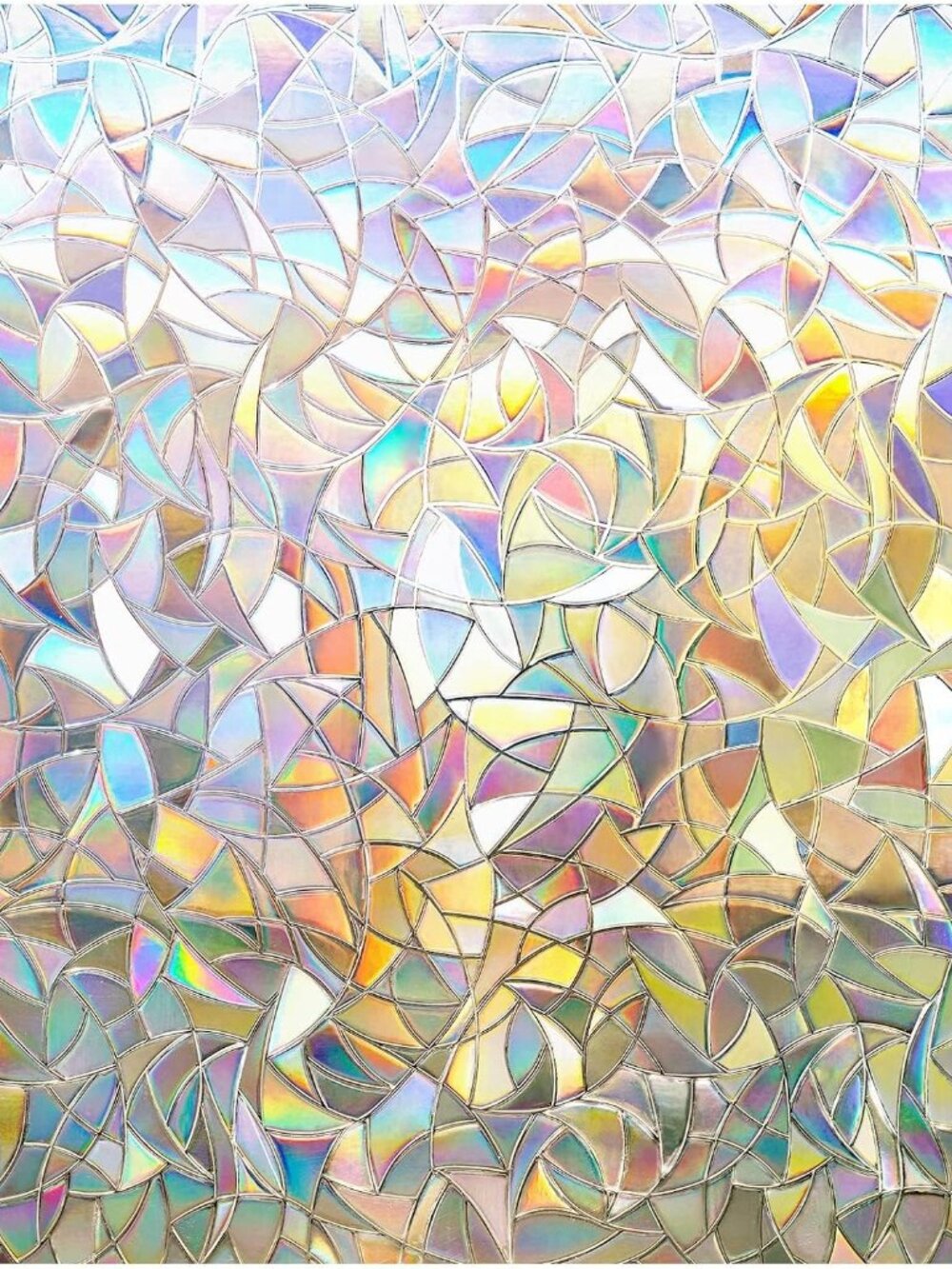 Rainbow Window Privacy Film, Stained Glass Cling, 23.6" x 78.5"